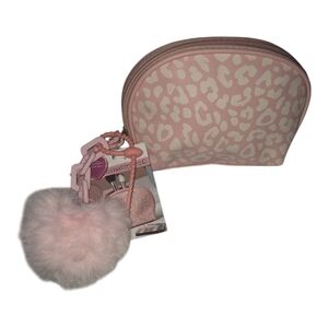 Home Basics Pink Leopard Cosmetic Bag